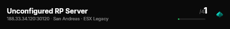 Unconfigured RP Server live status badge