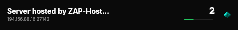 Server hosted by ZAP-Hosting.com live status badge