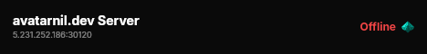avatarnil.dev Server live status badge