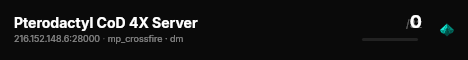 Pterodactyl CoD 4X Server live status badge
