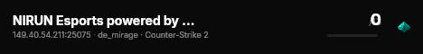 NIRUN Esports powered by PRACC.COM live status badge