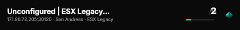 Unconfigured | ESX Legacy Server live status badge