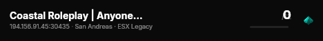 Coastal Roleplay | Anyone can be CIV/LEO | Cali | Serious RP | vMenu | ERS live status badge