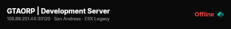 GTAORP | Development Server live status badge
