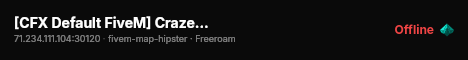 [CFX Default FiveM] CrazedLight Dev Server live status badge