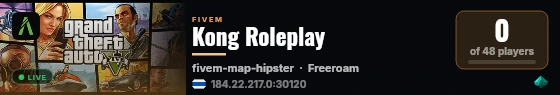 Kong Roleplay live status badge