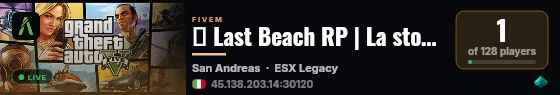 🌴 Last Beach RP | La storia la fai tu. live status badge