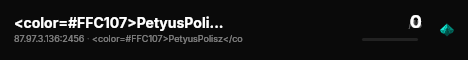<color=#FFC107>PetyusPolisz</color> <color=#FF5252>DEV</color> live status badge