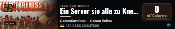 Ein Server sie alle zu Knechten live status badge