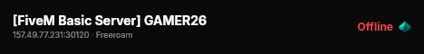 [FiveM Basic Server] GAMER26 live status badge
