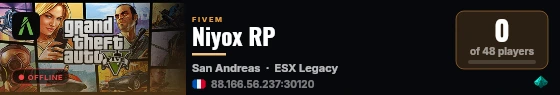 Niyox RP live status badge
