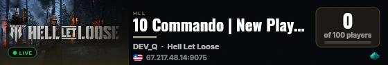 10 Commando | New Players Welcome | Recruiting live status badge