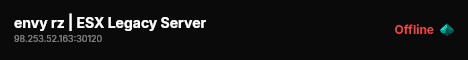 envy rz | ESX Legacy Server live status badge
