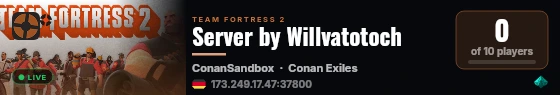 Server by Willvatotoch live status badge