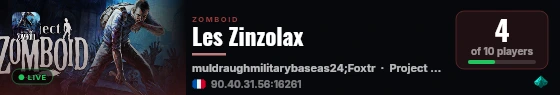 Les Zinzolax live status badge