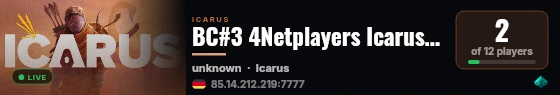 BC#3 4Netplayers Icarus Server live status badge