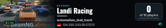 Landi Racing live status badge