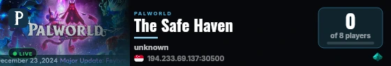 The Safe Haven live status badge