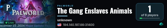 The Gang Enslaves Animals live status badge