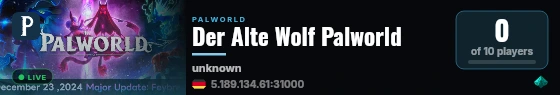 Der Alte Wolf Palworld live status badge