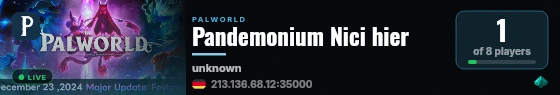 Pandemonium Nici hier live status badge