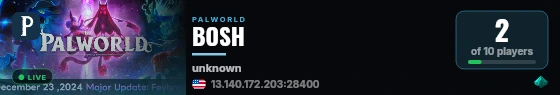 BOSH live status badge