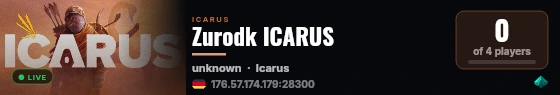 Zurodk ICARUS live status badge