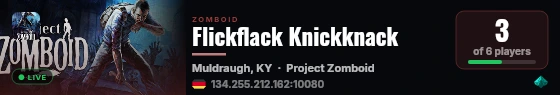 Flickflack Knickknack live status badge