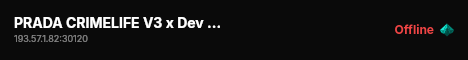 PRADA CRIMELIFE V3 x Dev Server live status badge