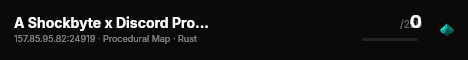A Shockbyte x Discord Production Rust Server live status badge