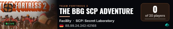 THE BBG SCP ADVENTURE live status badge