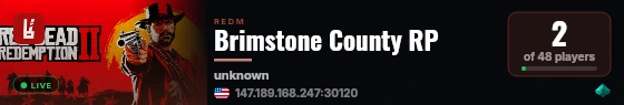 Brimstone County RP live status badge