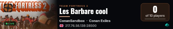 Les Barbare cool live status badge