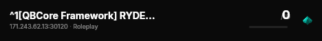 ^1[QBCore Framework] RYDE ROLEPLAY live status badge