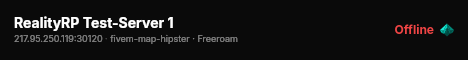 RealityRP Test-Server 1 live status badge