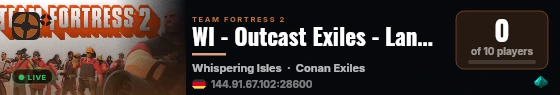 WI - Outcast Exiles - Land of the Gods EEWA/300/Riverboats live status badge