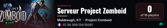 Serveur Project Zomboid live status badge