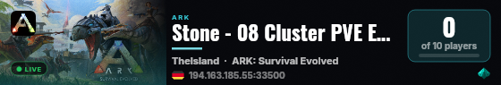 Stone - 08 Cluster PVE Exklusive Join ID -  The Island - (v358. live status badge