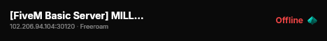 [FiveM Basic Server] MILLsim RP live status badge