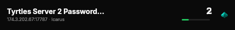 Tyrtles Server 2 Password is password live status badge