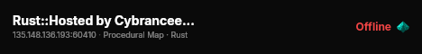 Rust::Hosted by Cybrancee.com live status badge