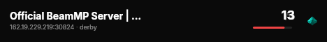 Official BeamMP Server | Derby (01) | Germany | 1 Vehicle live status badge