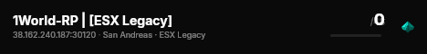 1World-RP | [ESX Legacy] live status badge
