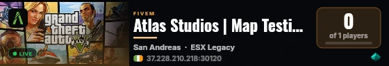 Atlas Studios | Map Testing live status badge