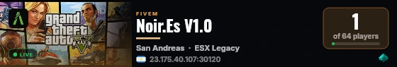 Noir.Es V1.0 live status badge
