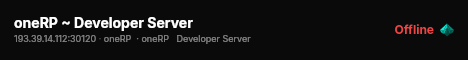 oneRP ~ Developer Server live status badge