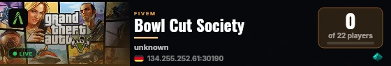 Bowl Cut Society live status badge