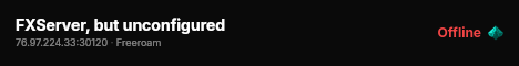 FXServer, but unconfigured live status badge