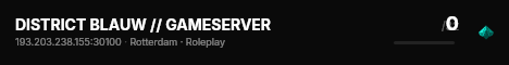 DISTRICT BLAUW // GAMESERVER live status badge