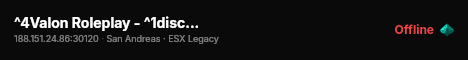 ^4Valon Roleplay - ^1discord.gg/valon live status badge